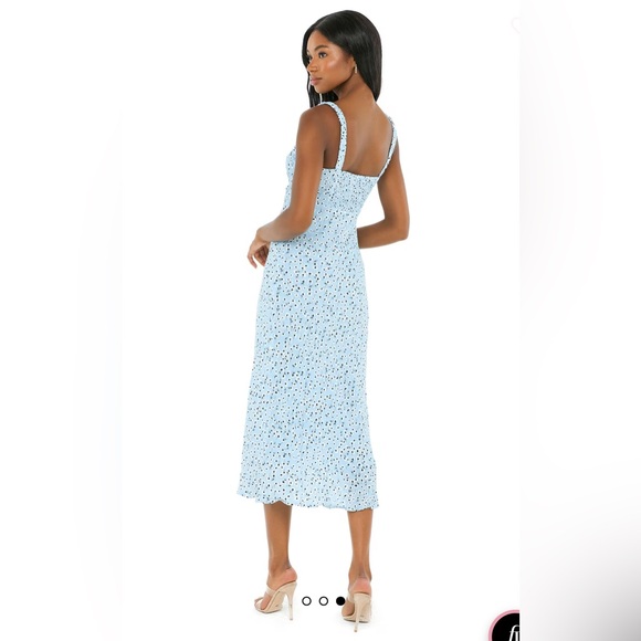 ASTR The Label Halle Bustier Slip Midi Dress Light Blue Floral coquette girly XS - Picture 7 of 16